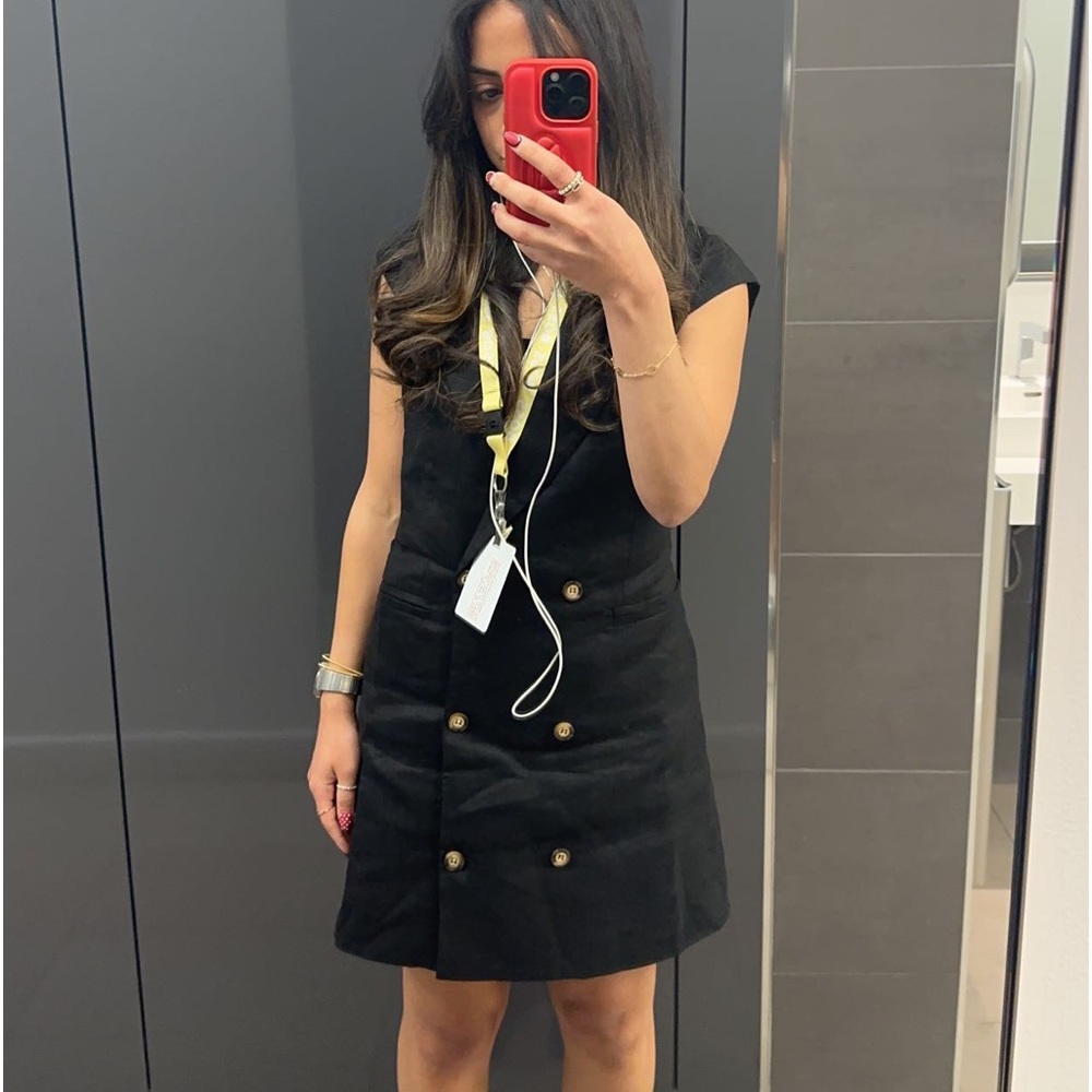 DISSH Logan Black Linen Blazer Dress. Size: 2.